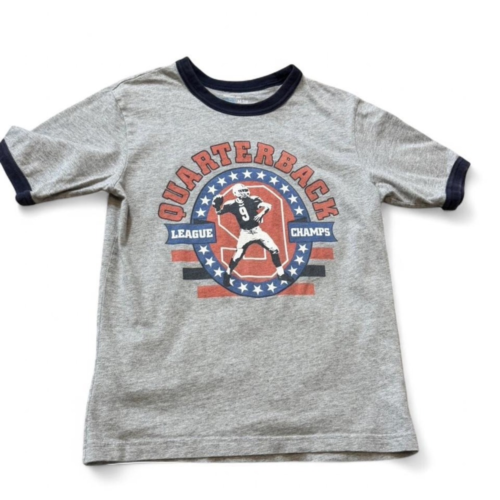 Y2K The Children's Place Quarterback League Champs Ringer Tee, Boys Size M 7/8